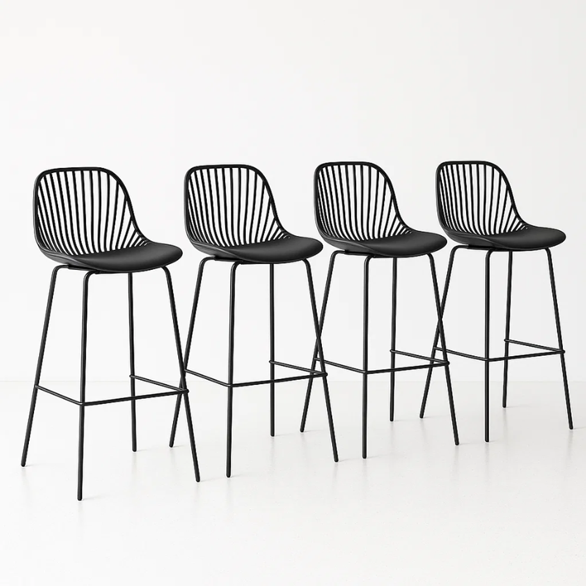 Pack 4 Taburetes Vibo negros 76 cm 1