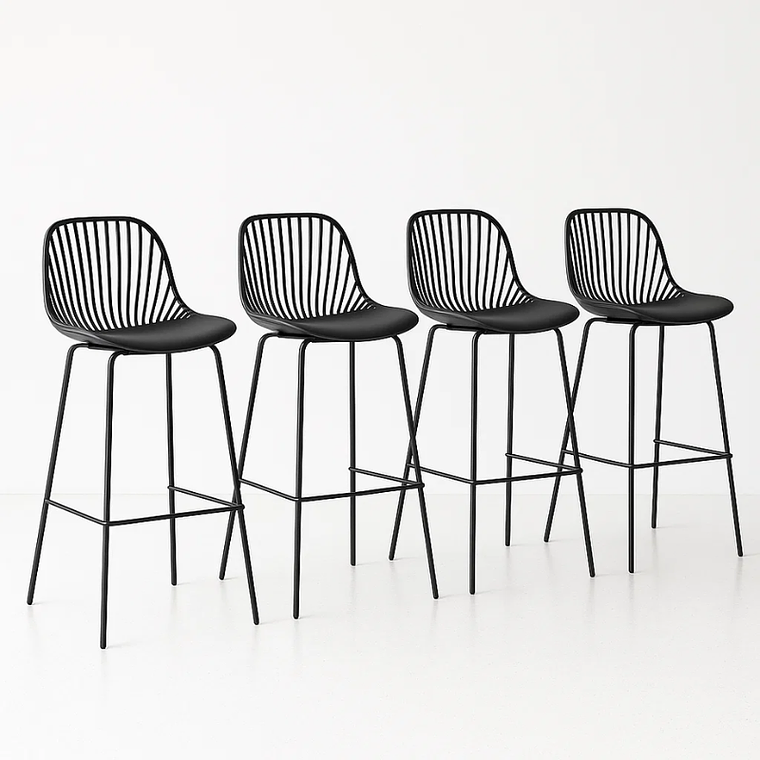 Pack 4 Taburetes Vibo negros 76 cm 1