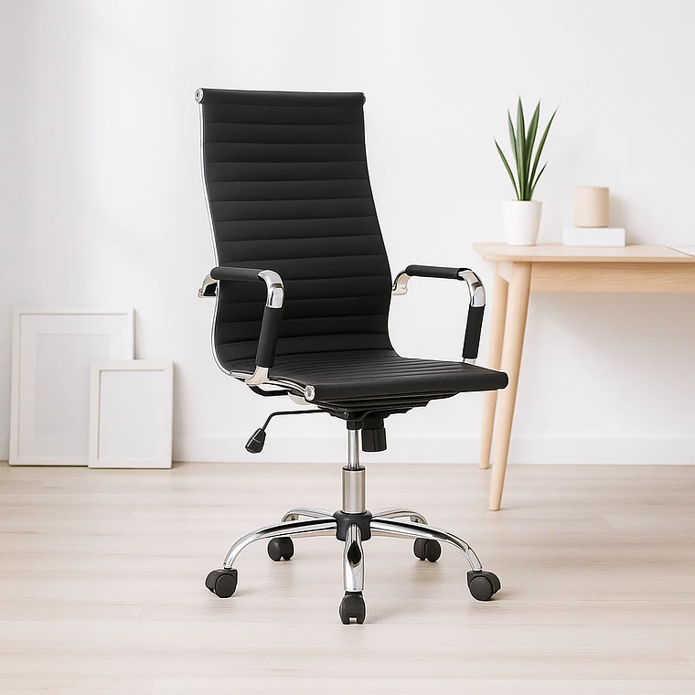 Pack 4 Sillas de Oficina Escritorio Ejecutiva Edge Negra 3