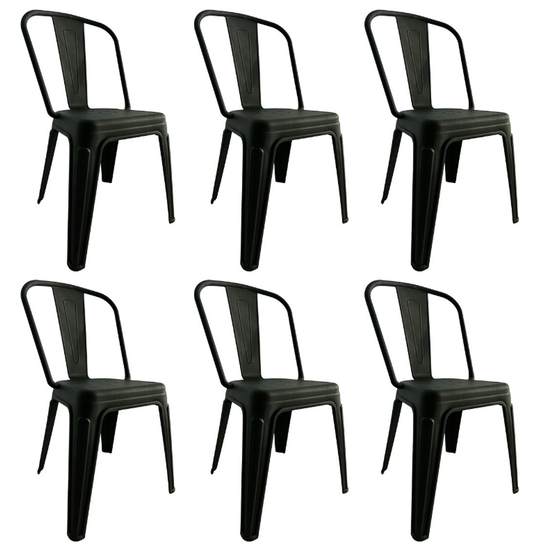 Pack 6 Sillas Tolix Plásticas l Polipropileno negras 1