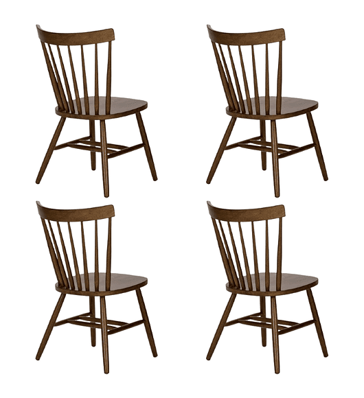 Pack 4 Sillas Windsor Madera Walnut