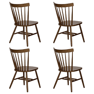 Pack 4 Sillas Windsor Madera Walnut