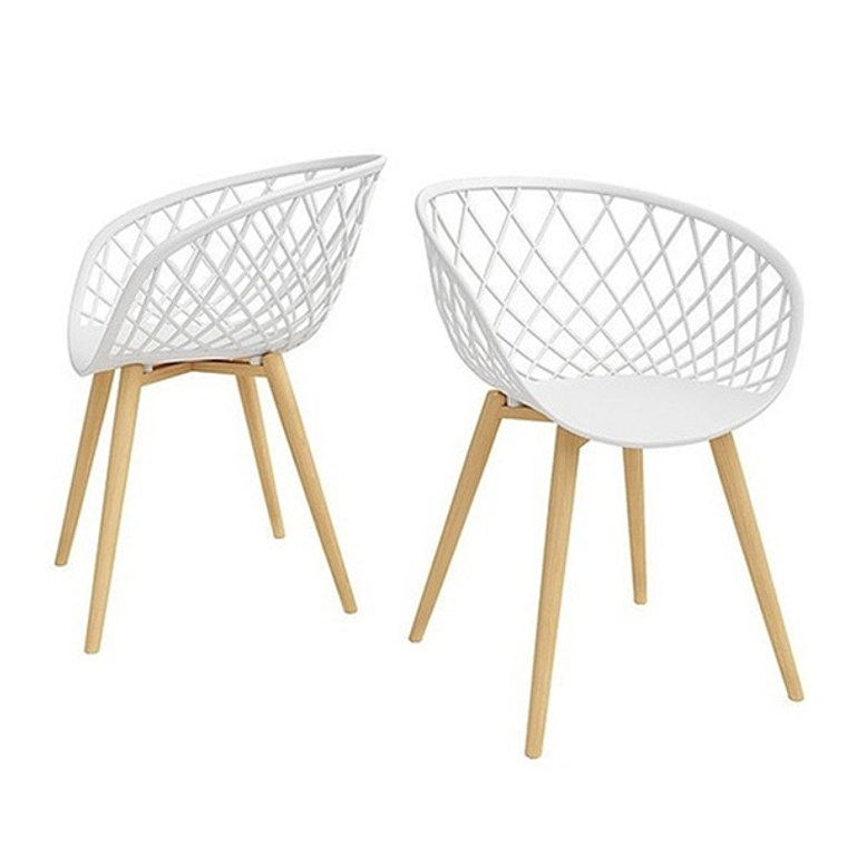 Comedor Mesh redondo vidrio 120 cm con 4 Butacas Mesh 2