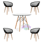 Comedor Mesh redondo vidrio 120 cm con 4 Butacas Mesh - Miniatura 3