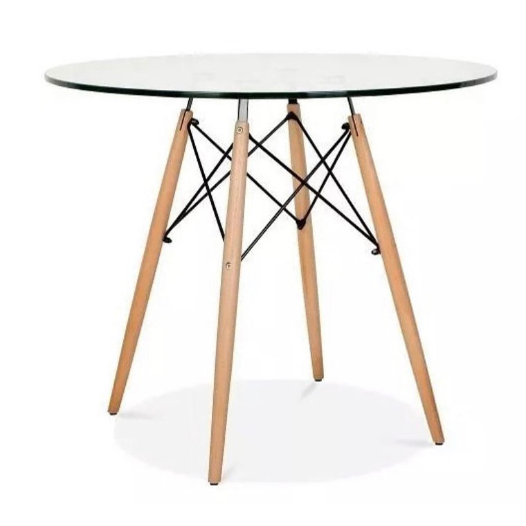 Comedor Mesh redondo vidrio 120 cm con 4 Butacas Mesh 7