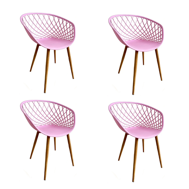 Comedor Mesh redondo vidrio 120 cm con 4 Butacas Mesh 6