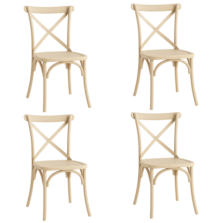 Comedor Marsella redondo blanco 80 cm con 4 Sillas Danubio 10