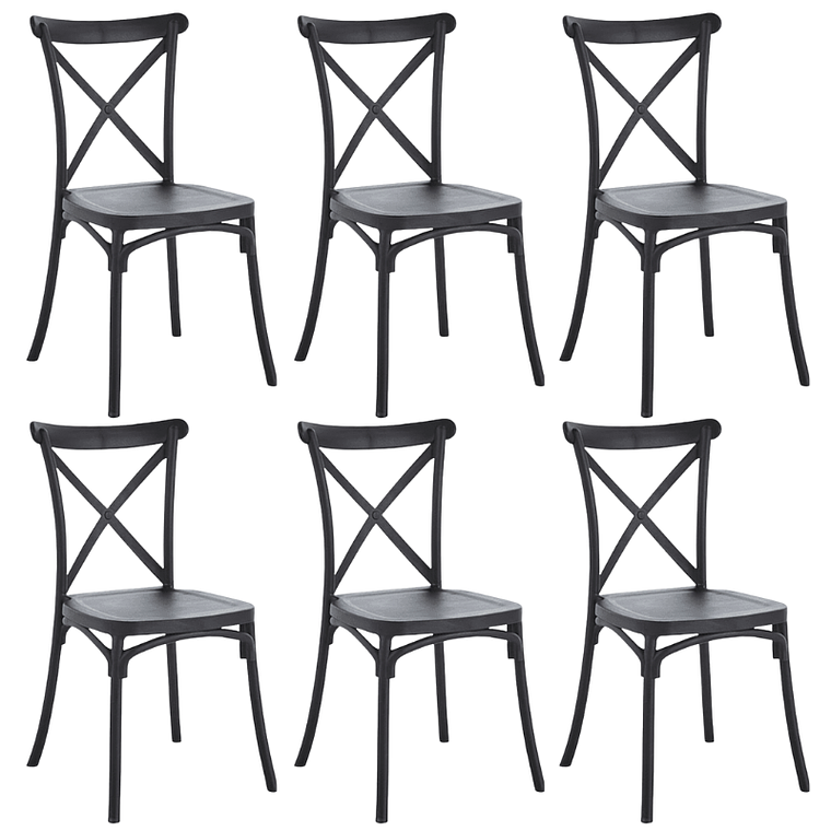 Pack 6 Sillas Crossback Danubio - Polipropileno 1