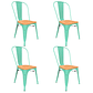 Pack 4 Sillas Tolix con asiento madera clara - Miniatura 7