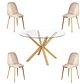 Comedor Jamaica redondo vidrio 100 cm con 4 Sillas Spoon - Miniatura 3