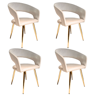 Pack 4 Sitiales Butacas Siena Gold