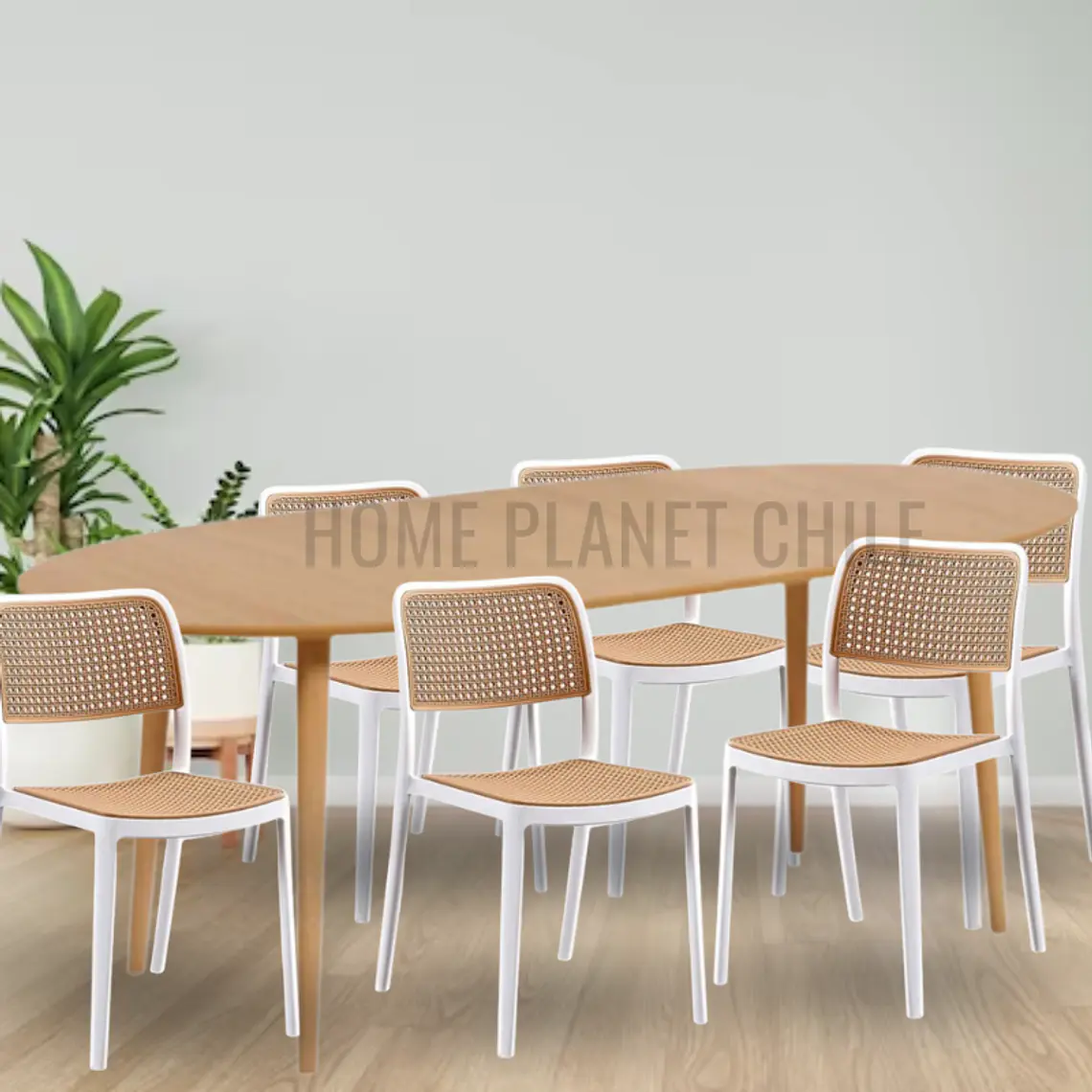 Comedor Expandible de 100 cm a 180 cm con 6 Sillas Delta Brown  2