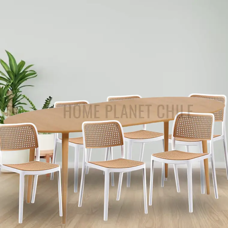 Comedor Expandible de 100 cm a 180 cm con 6 Sillas Delta Brown  2