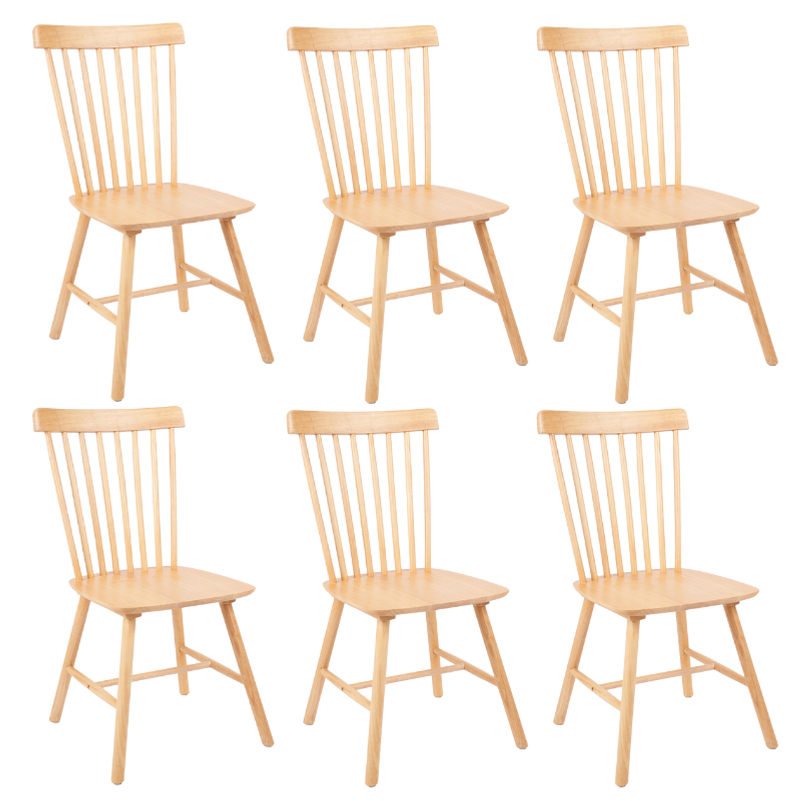 Pack 6 Sillas Windsor Madera - Natural 1