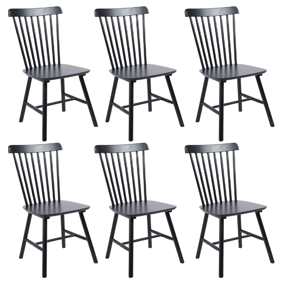 Pack 6 Sillas Windsor Madera - Negra 1