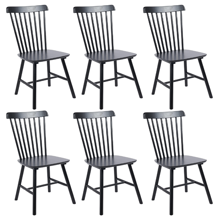 Pack 6 Sillas Windsor Madera - Negra 1