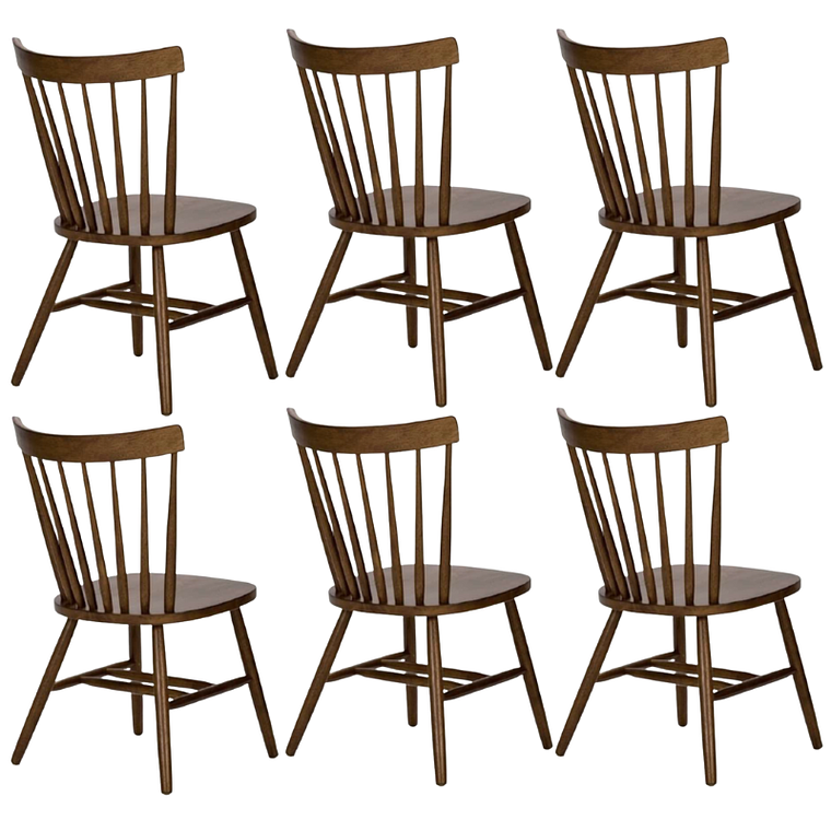 Pack 6 Sillas Windsor Madera Walnut 1