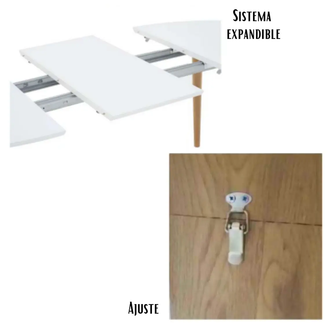 Comedor Expandible de 100 cm a 180 cm con 4 Sillas Capitone Gold 11