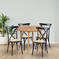 Comedor Expandible de 100 cm a 180 cm con 4 Sillas Crossback Danubio madera rattan natural - Miniatura 3