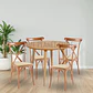 Comedor Expandible de 100 cm a 180 cm con 4 Sillas Crossback Danubio madera rattan natural - Miniatura 1
