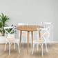 Comedor Expandible de 100 cm a 180 cm con 4 Sillas Crossback Danubio madera rattan natural - Miniatura 2