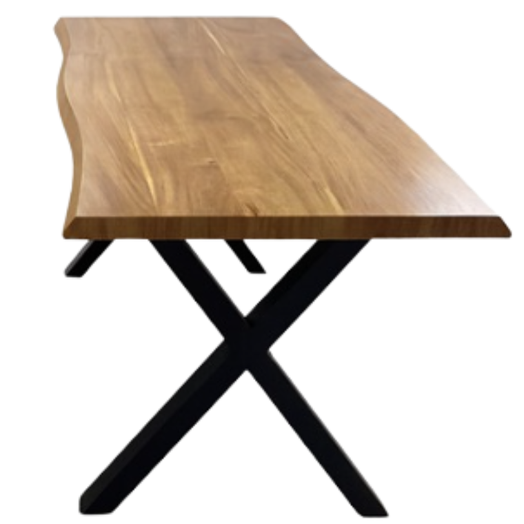 Mesa Rustik X Rectangular 200x110 cm Madera Base Negra - Para 8 personas 1