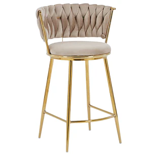 Taburete Piso Bar Queen Low Gold 66 cm