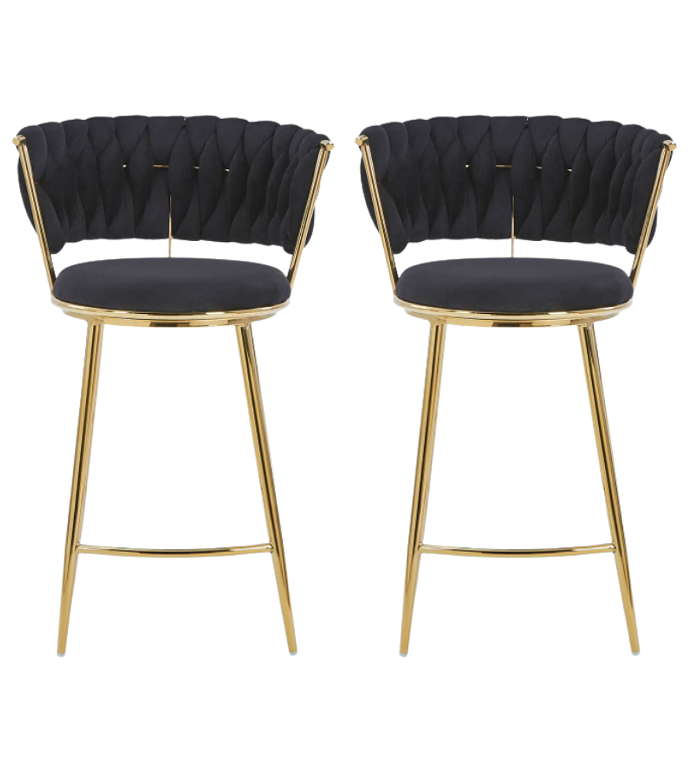 Pack 2 Taburetes Queen Low Gold