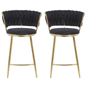 Pack 2 Taburetes Pisos Bar Queen Low Gold 66 cm