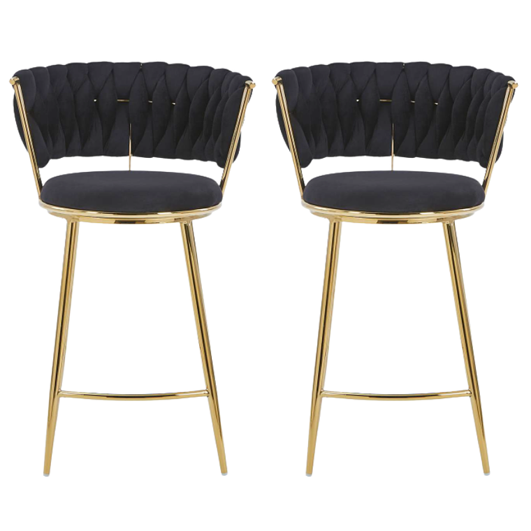 Pack 2 Taburetes Queen Low Gold 4