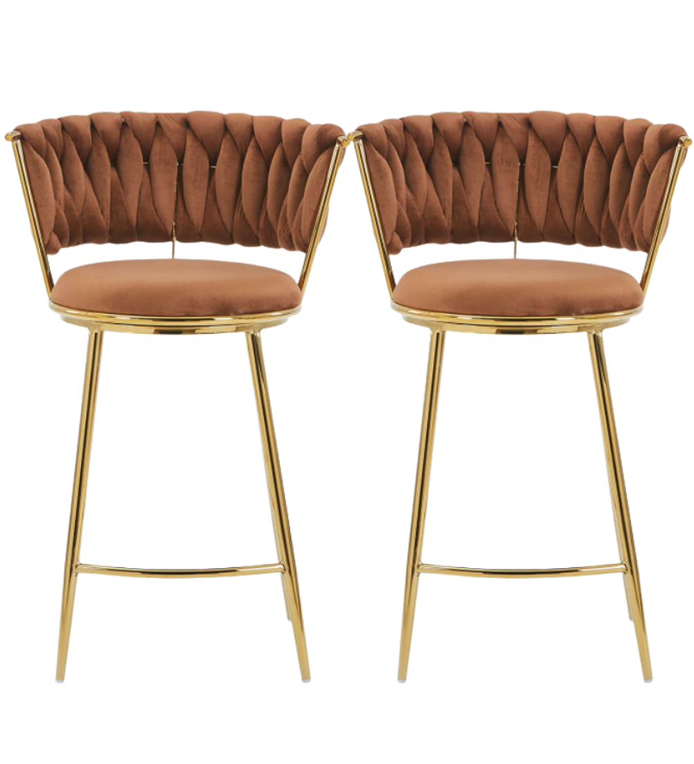 Pack 2 Taburetes Queen Low Gold