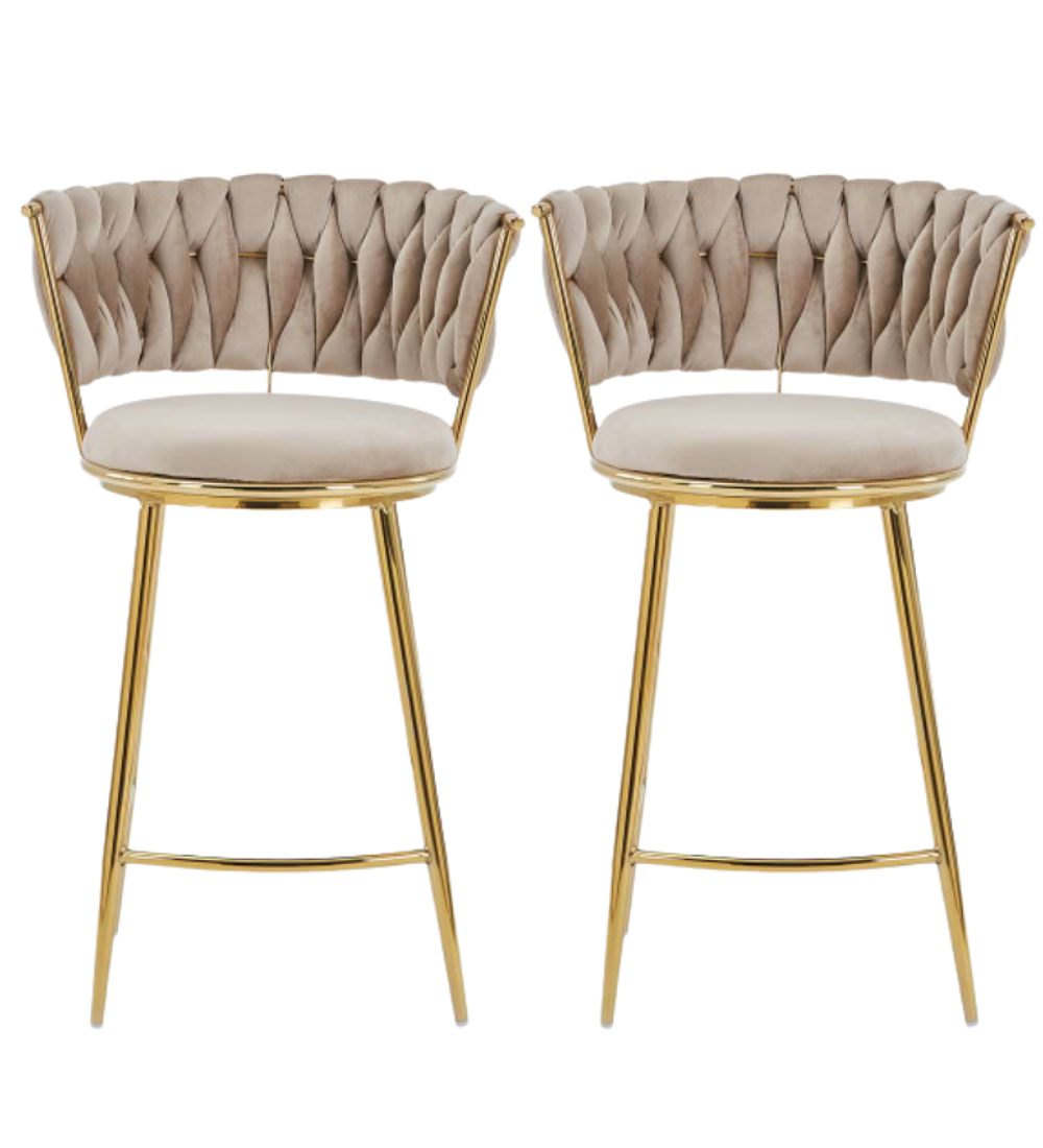 Pack 2 Taburetes Queen Low Gold
