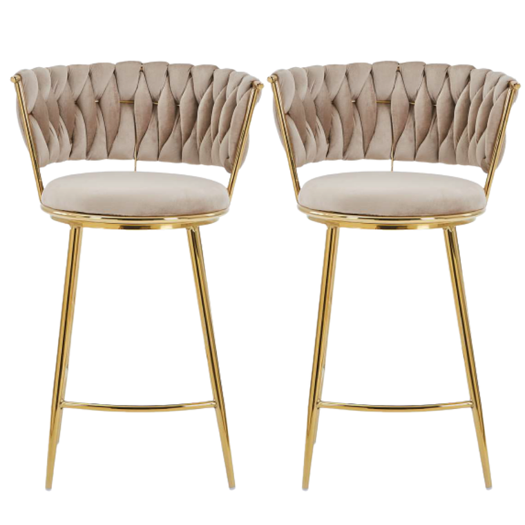 Pack 2 Taburetes Queen Low Gold 10