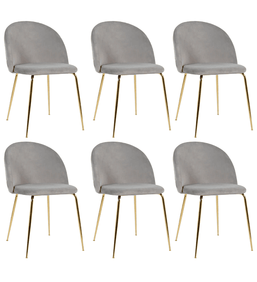 Pack 6 Sillas breda gold velvet