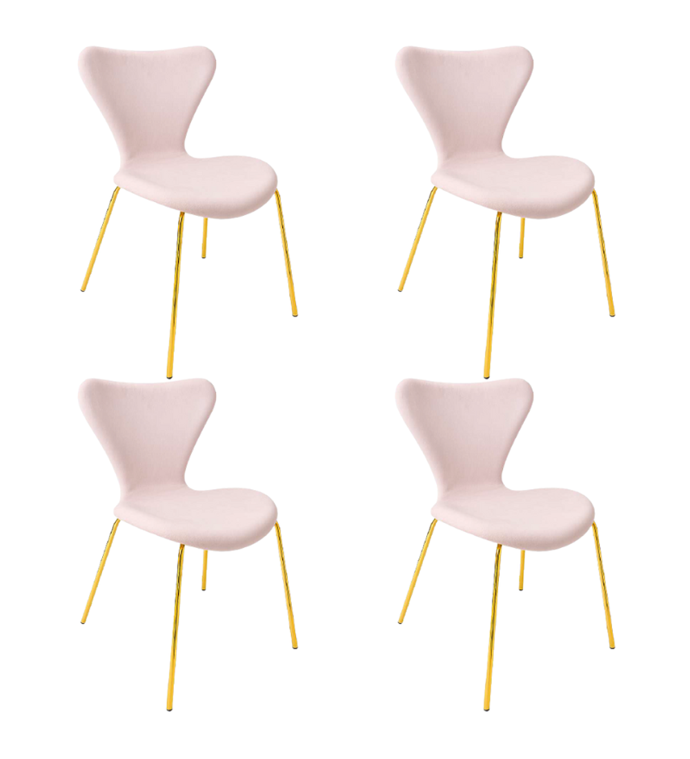 Pack 4 Sillas Heart Velvet