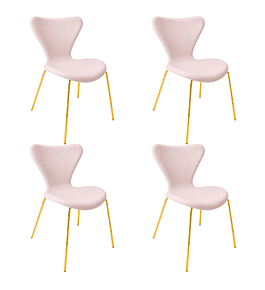 Pack 4 Sillas Heart Velvet