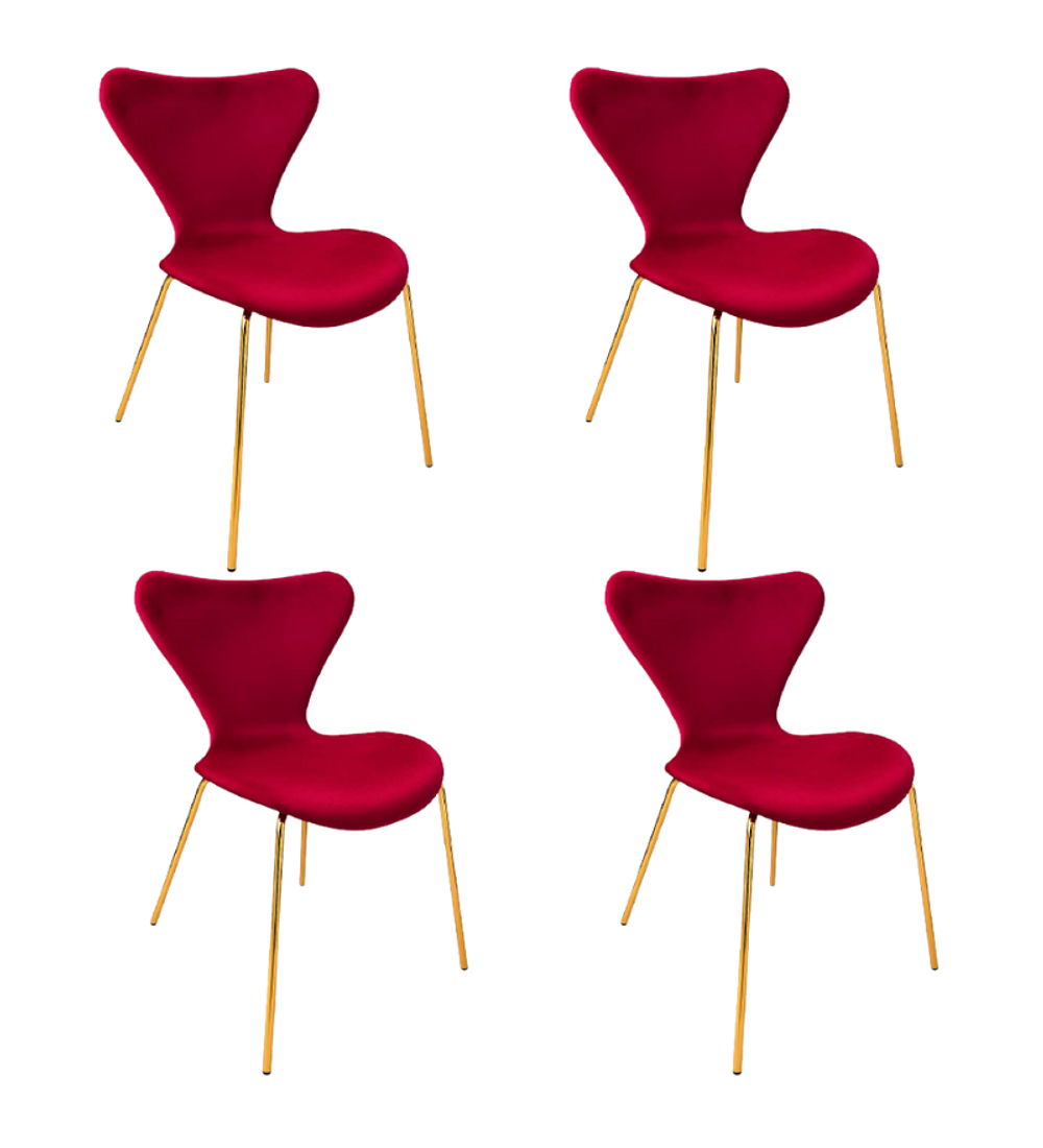 Pack 4 Sillas Heart Velvet