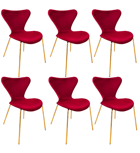 Pack 6 Sillas Heart Velvet