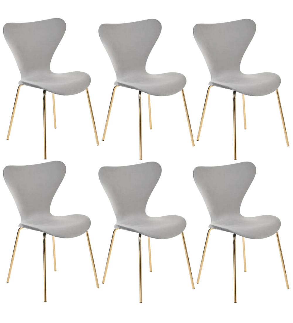 Pack 6 Sillas Heart Velvet