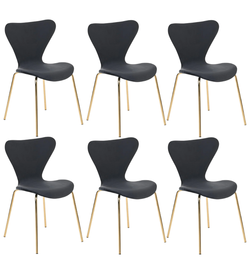 Pack 6 Sillas Heart Velvet