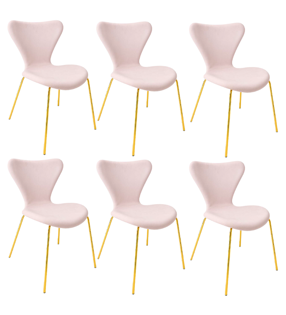Pack 6 Sillas Heart Velvet