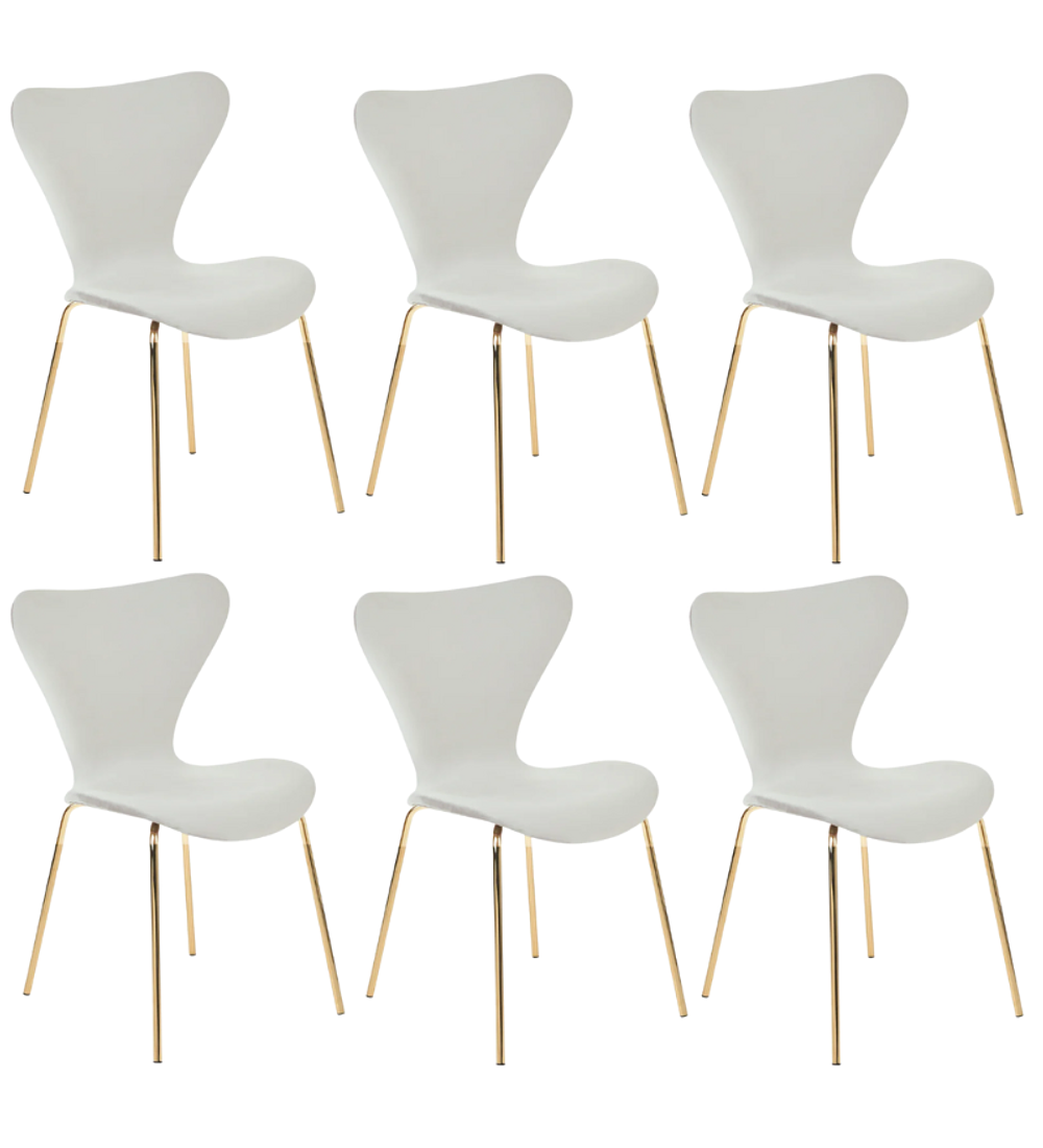 Pack 6 Sillas Heart Velvet