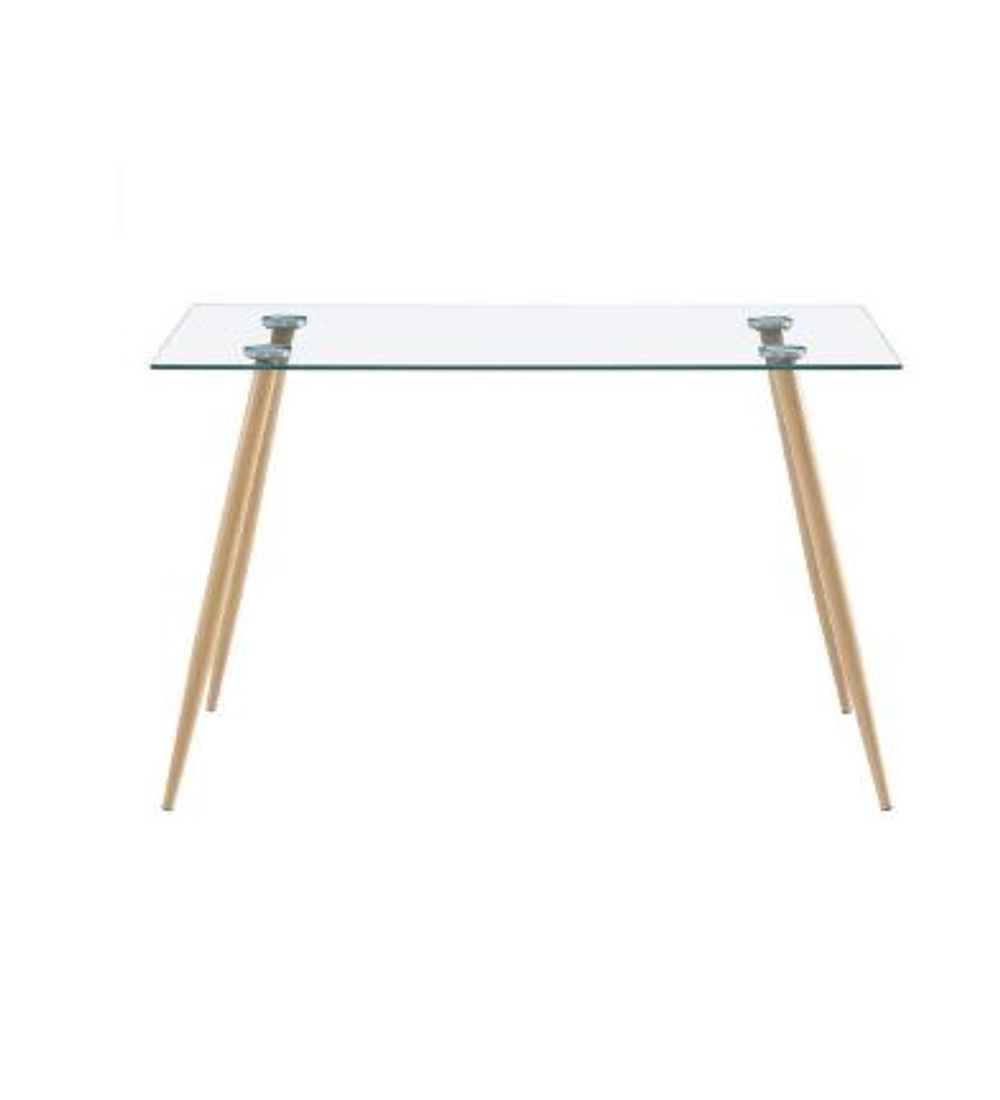 Comedor Lyon rectangular vidrio 130x80cm con 4 Sillas Mariposas Rubik Wood