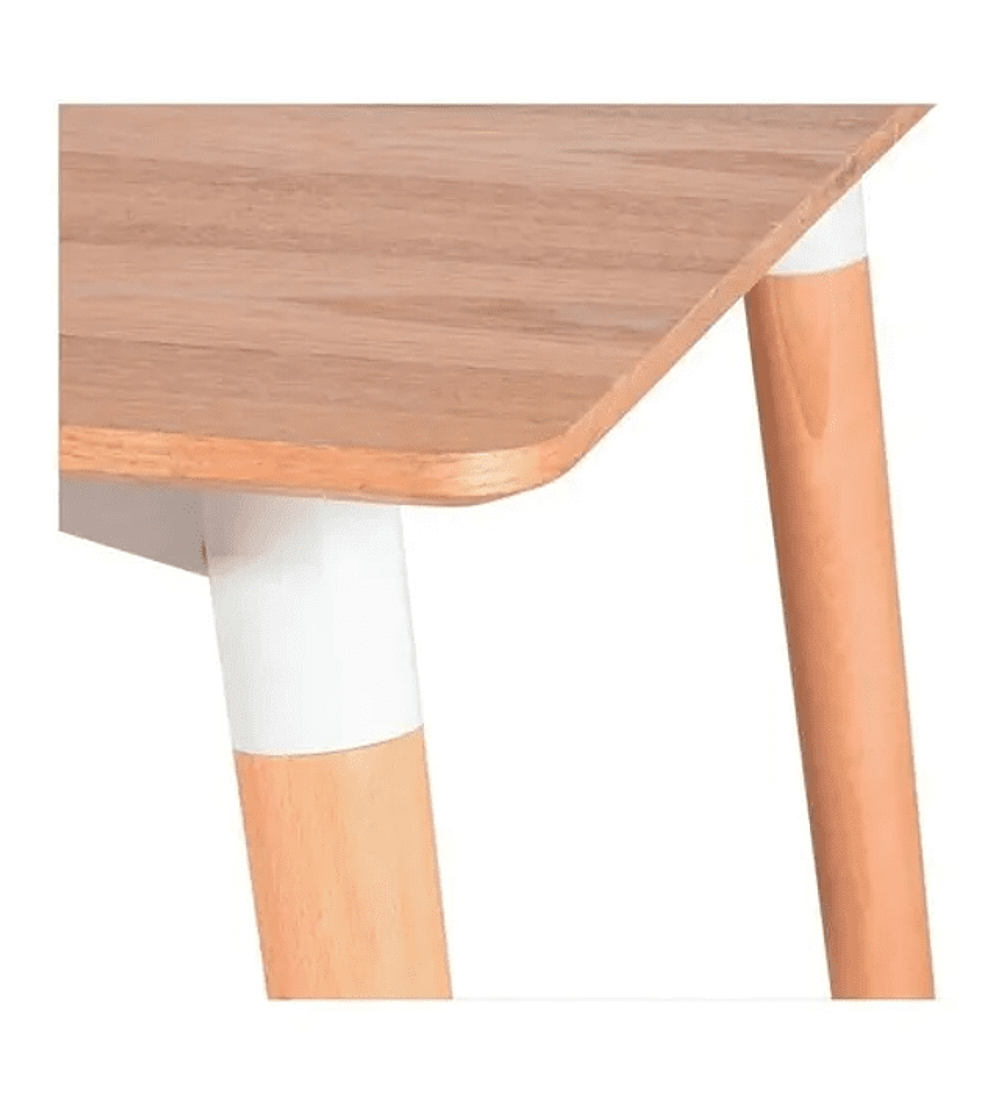 Comedor rectangular color madera 130X80 cm con 6 Sillas Tulip