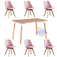 Comedor rectangular color madera 130X80 cm con 6 Sillas Tulip - Miniatura 4