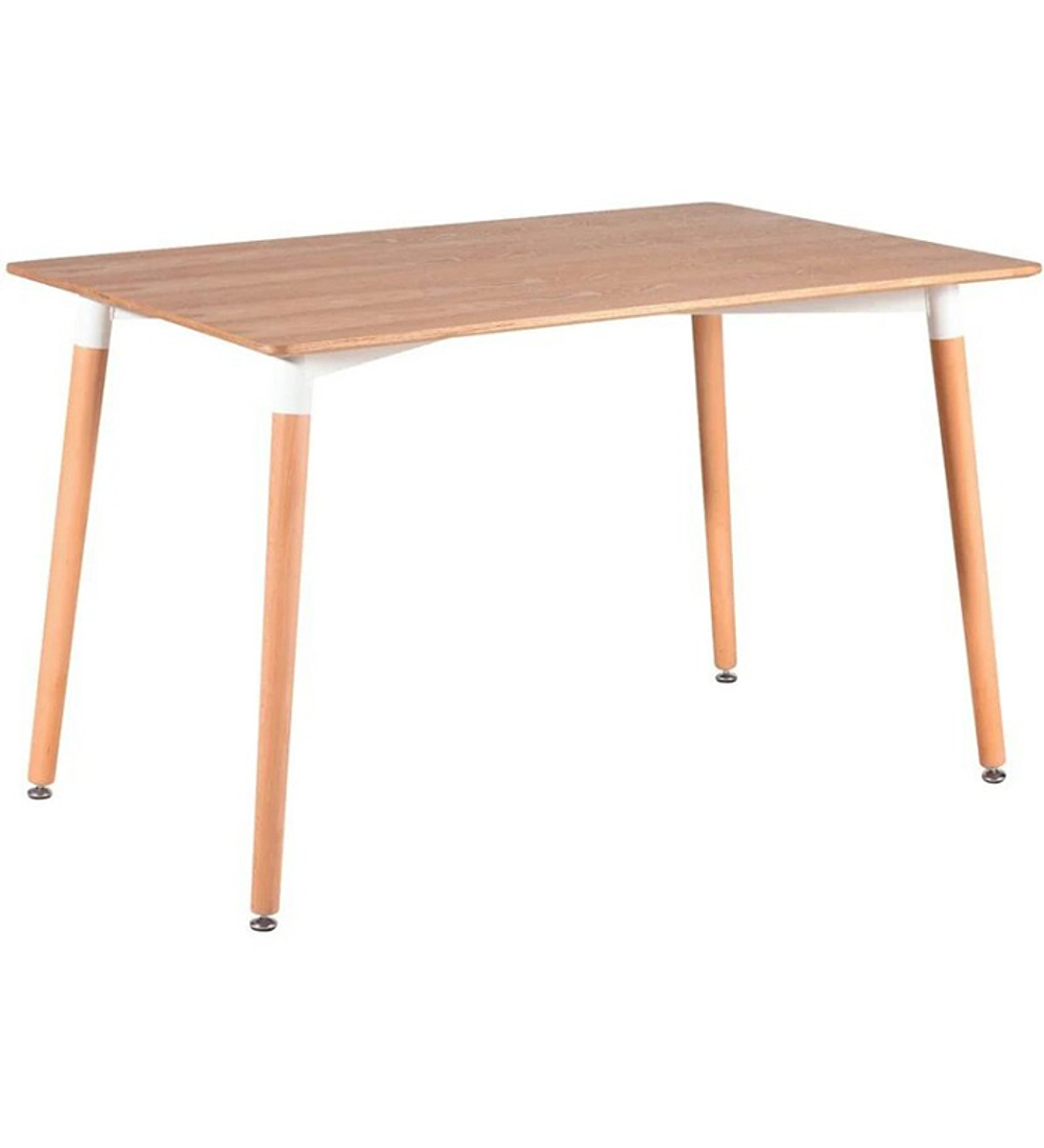 Comedor rectangular color madera 130X80 cm con 6 Sillas Tulip