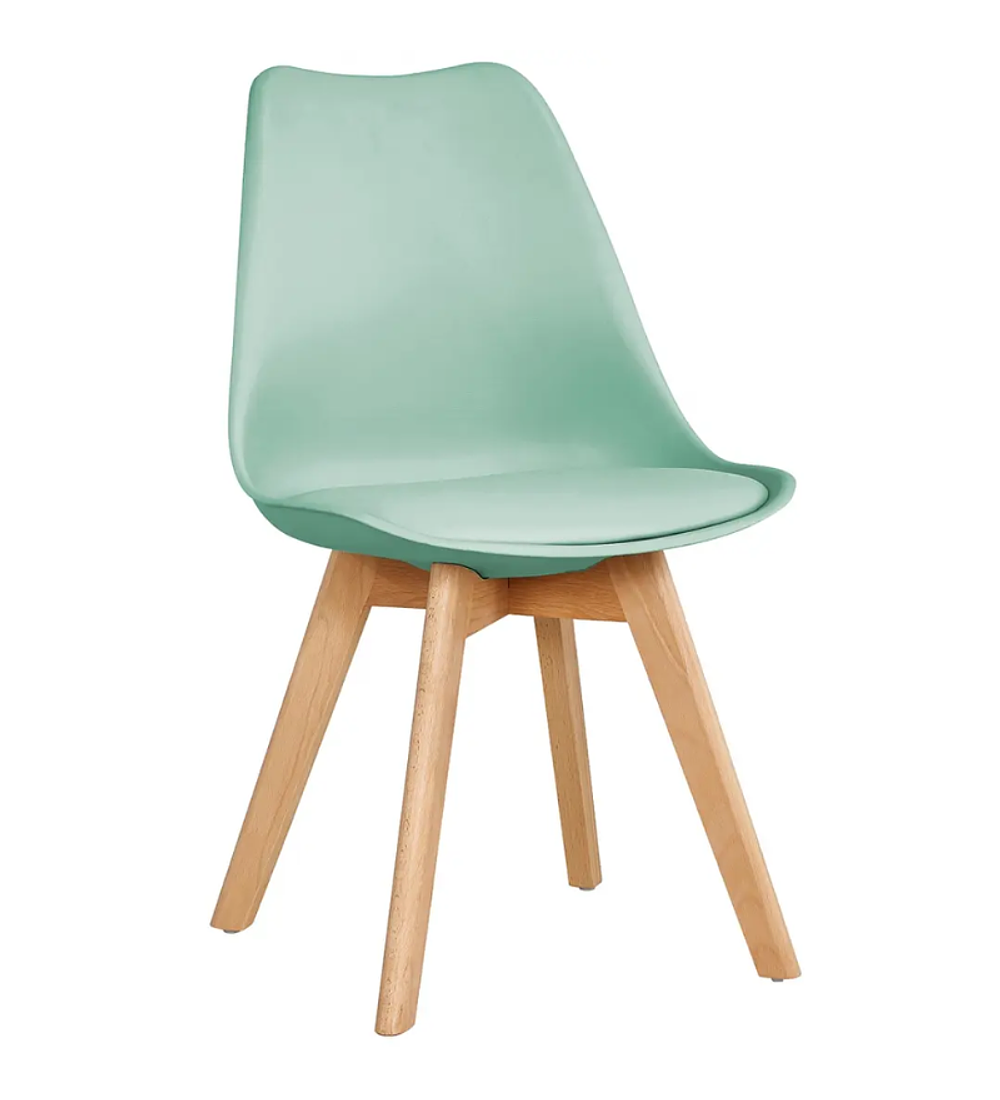 Comedor rectangular color madera 130X80 cm con 6 Sillas Tulip