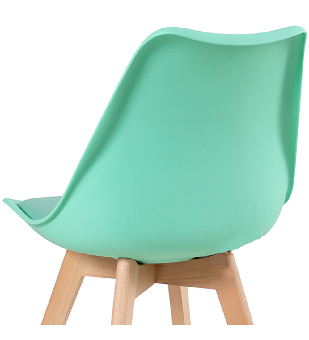 Comedor Rectangular color Madera 130x80 cm con 4 Sillas Tulip