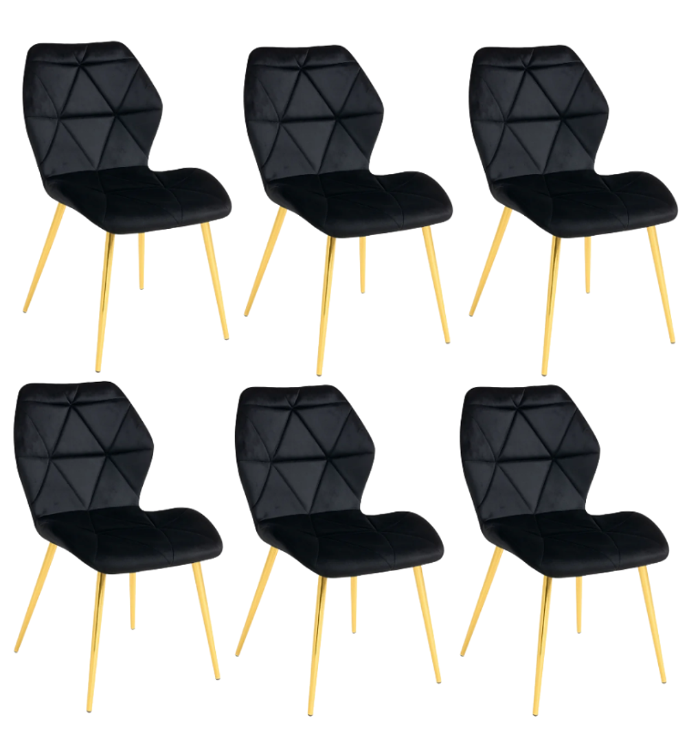 Pack 6 Sillas Mariposa Rubik Velvet Gold