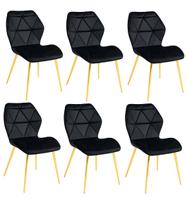 Pack 6 Sillas Mariposa Rubik Velvet Gold